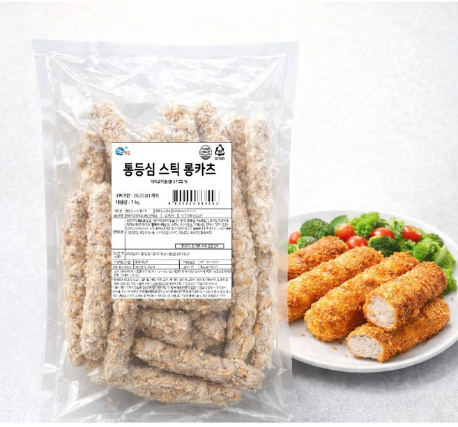 하늘푸드 통등심 스틱 롱카츠, 1개, 1kg