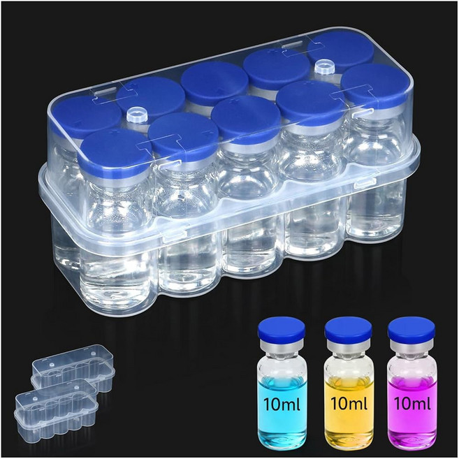 8슬롯 아이스 브릭이 있는 LENG KE 인슐린 바이알 쿨러 여행 케이스 환자용 케이스 표준 10ML 100 바이알 일상 여행용 펩타이드 보관 블랙, 10slot 2pcs