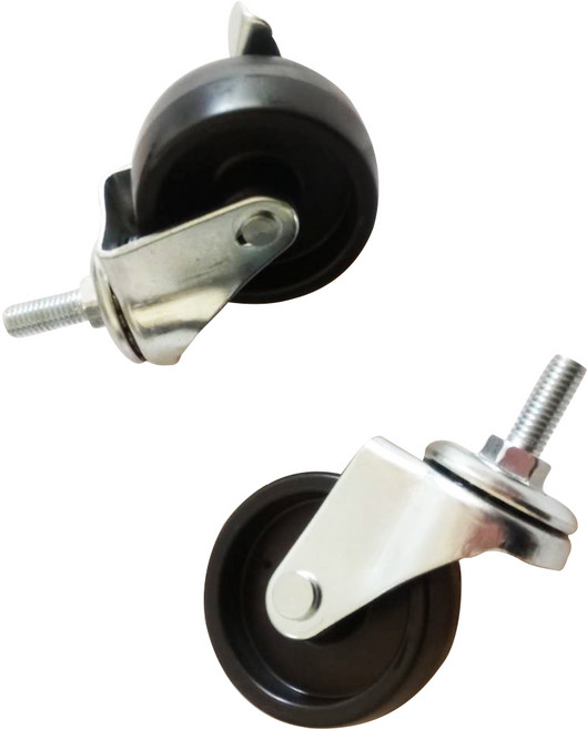 莫菲思 75mm 工業輪 黑色 螺絲桿萬向輪 適用置物架, 加購-75mm工業輪-黑色(只有工業輪，沒有鐵架，工業輪ONLY，請看清楚再下單)