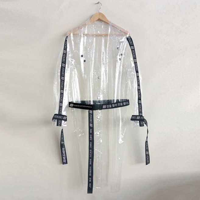 옷걸이 사이즈 비닐 재킷 단체 투명 공연복, 투명 바람막이