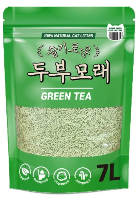 슬기로운두부모래 그린티 고양이 두부모래, 7L, 1개, 녹차향