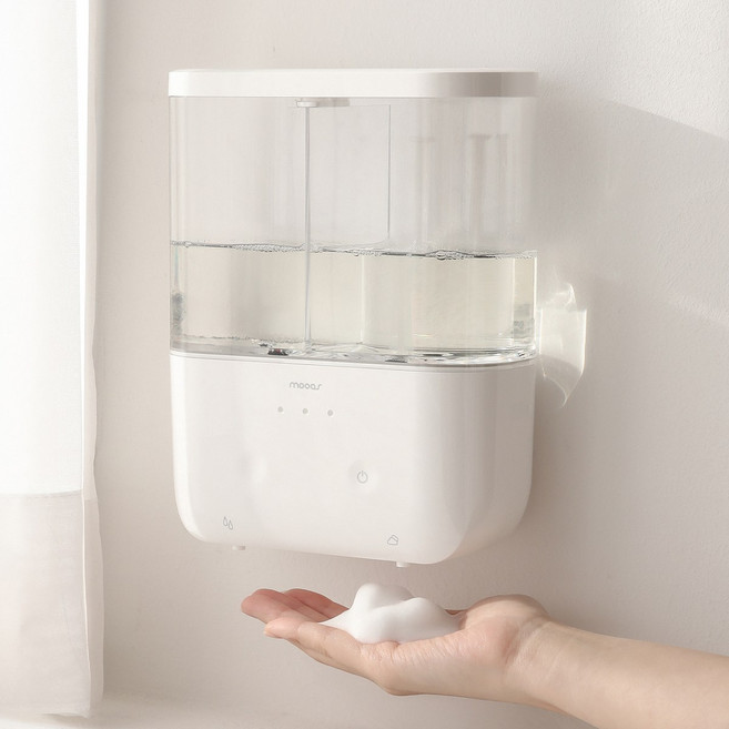 무아스 젤 & 폼 2 in 1 자동 디스펜서 손세정기, 화이트