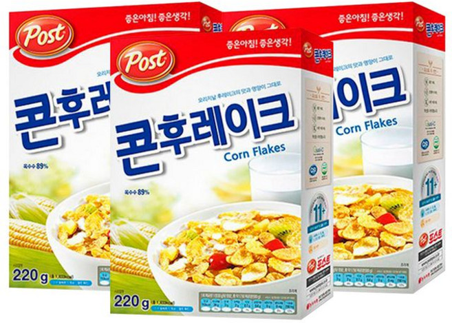 포스트 콘후레이크 시리얼, 220g, 3개