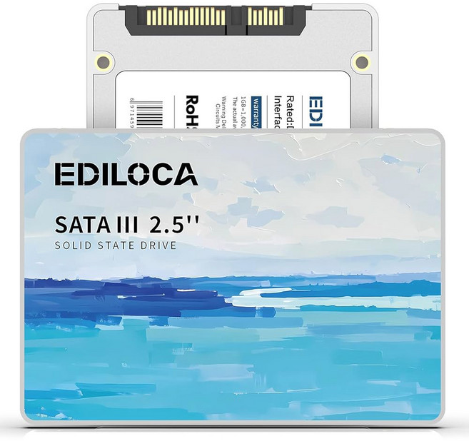 EDILOCA 낙하 업그레이드 6GB 방지 드라이브 III 읽기 노트북 속도 512GB 내장 3D TLC SATA PC 5인치 SSD 충격 NAND 540MB ES106 스테이트, 120GB, white