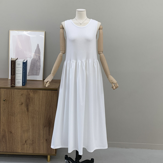 솔리드 스판 무지 레이어드 국산 쿨 인견 이너 원피스