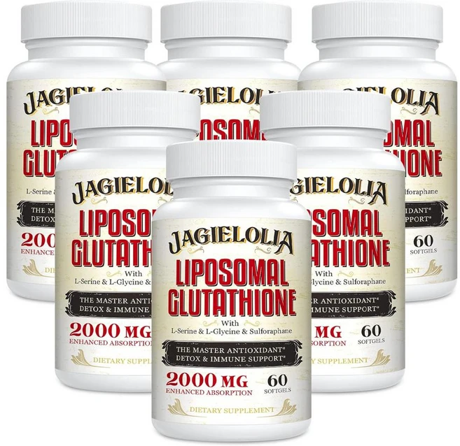 Jagielolia 리포조말 글루타치온 2000mg L-세린 L-글리신 설포라판 함유, 6개, 60정 - 쿠팡