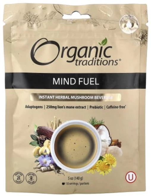 오가닉 트래디션스 인스턴트 허브 버섯 음료 마인드 연료 Organic Traditions Instant Herbal Mushroom Beverage Mind Fuel C, 1개 - 쿠팡