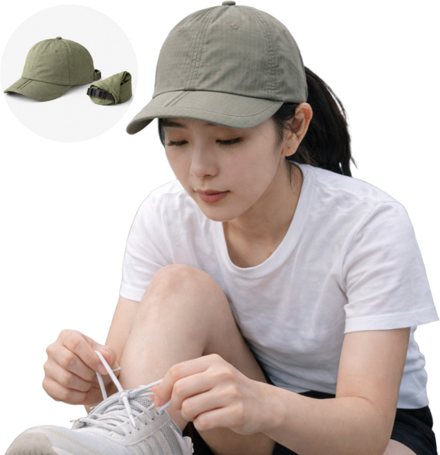 YU 접이식 메쉬 쿨 러닝모자 초경량 남녀공용, 1개, 올리브카키