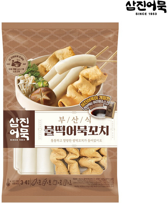 [삼진어묵] 부산식 물떡어묵꼬치, 1개, 428g