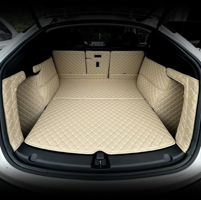 알브이모터스 테슬라 모델Y 전용 3D 입체 풀커버 사이드 트렁크 매트 세트 (백도어 미포함), 베이지, 모델Y(~2024 이전)