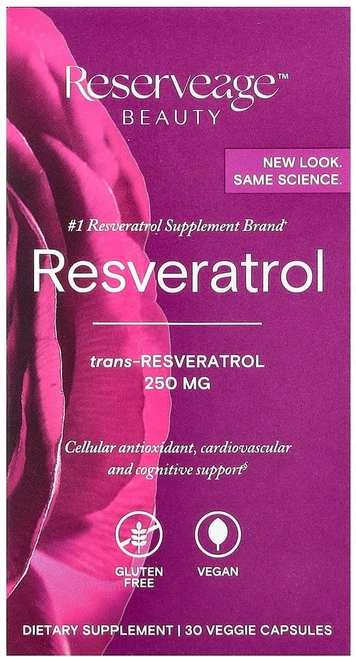 Reserveage Beauty 레스베라트롤 250mg 베지 캡슐 30정 Beauty (리저브에이지 뷰티), 1개 - 쿠팡