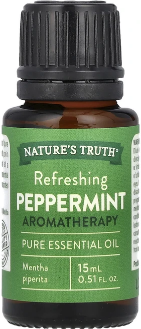 Nature's Truth 퓨어 에센셜 오일 리프레싱 페퍼민트 15ml(0.51fl oz), NaturesTruth퓨어에센셜오일리프레싱페퍼민트15m, 1개, 15ml - 쿠팡