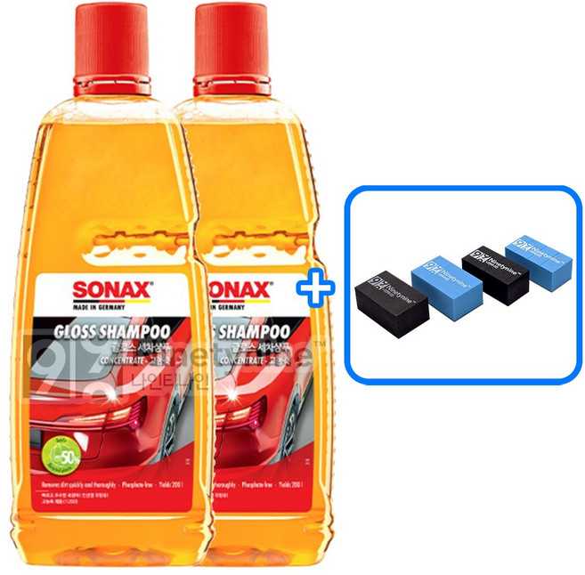 소낙스 글로스 세차샴푸-1L 2개+도어가드, 1개, 1L