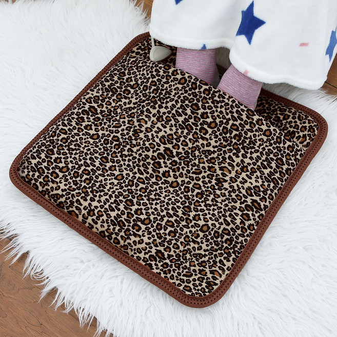 디누스 한일전기 전기방석 따끈따끈 발 전기방석, 극세사 호피, 발방석