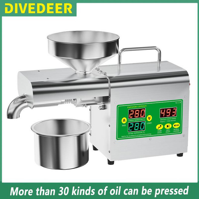 채유기 가정용착유기 oil rig DEER 지능형 스테인레스 스틸 상업용 오일 추출기 자동 홈 추출기는 3 종류의 오일을 추출 할 수, 미국, T2S