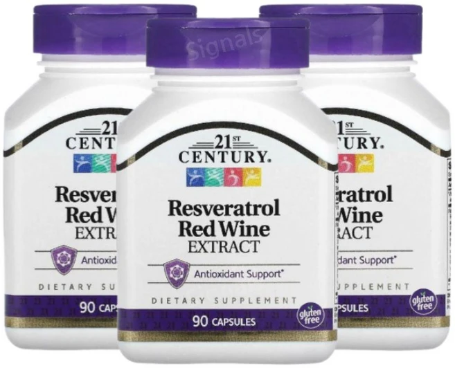21세기 레스베라톨 레스베라트롤 레드와인 90캡슐 3개 라스베라트롤 Resveratrol, 90정 - 쿠팡