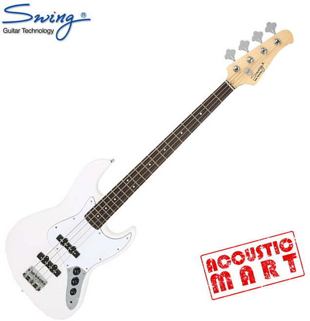 Swing 스윙 베이스기타 재즈킹 Jazz King White(Rosewood), 1개