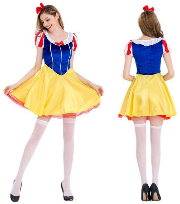백설공주 코스프레 할로윈 코스튬 성인 미니 원피스
