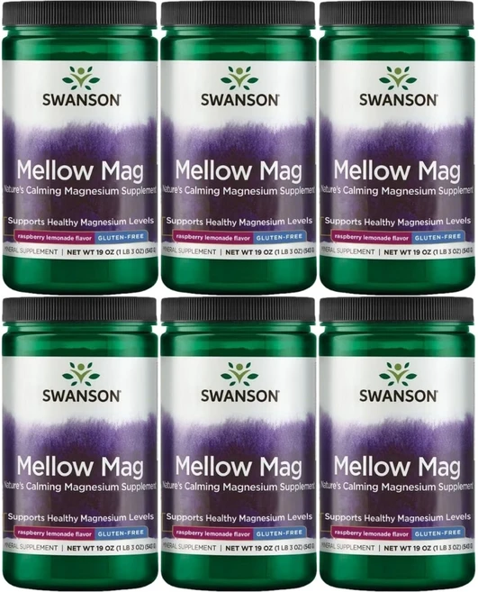 스완슨 Mellow Mag 고흡수 마그네슘 파우더 분말 라즈베리, 6개, 543g - 쿠팡