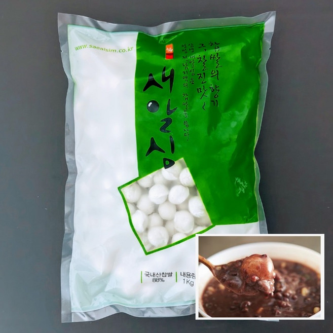 국산 찹쌀(88%)로 만든 찹쌀새알심, 1kg, 1개