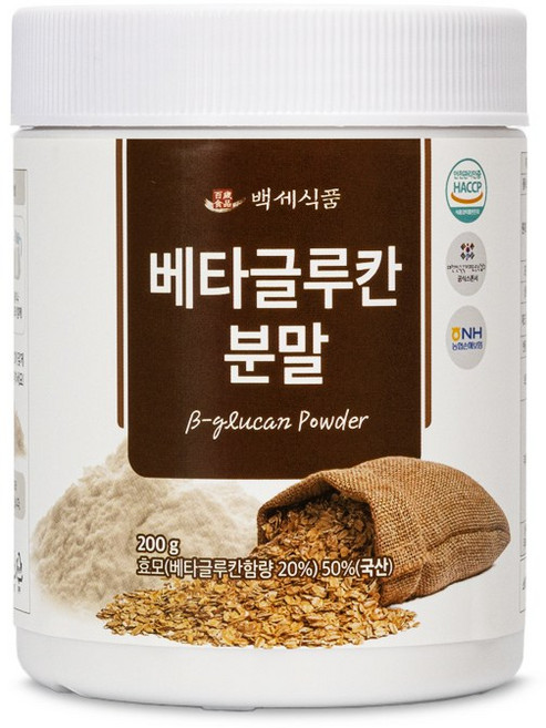 백세식품 베타글루칸 분말 발효효모 200g HACCP 인증제품, 1개
