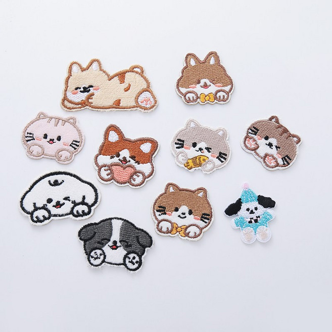 고양이 와펜 패치 스티커 10종, 1개, B세트