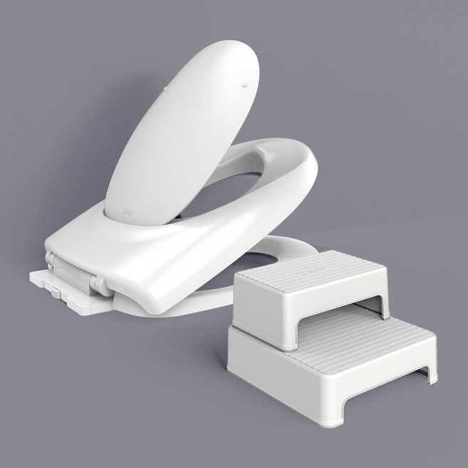 두리 3.0 트리플 무소음 국민 유아변기커버 (항균소재) +2단 디딤대(화이트), 04.두리 3.0변기커버 베이비핑크+2단디딤대 화이트