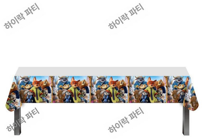 주토피아 생일파티 게리 키즈 닉 레터링 학교 초등 주디 토끼, 테이블보180x108cm, 1개