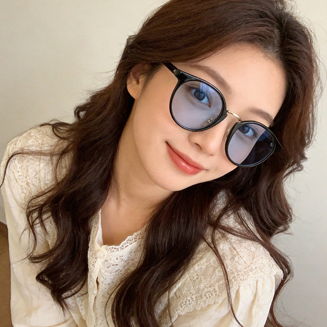 FEISEDY UV400 자외선 차단 선글라스 초경량 라운드 남녀공용 데일리 B1172