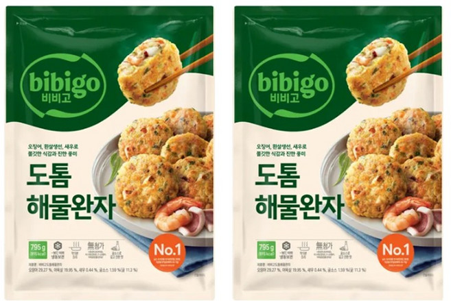 CJ 비비고 도톰해물완자, 2개, 795g