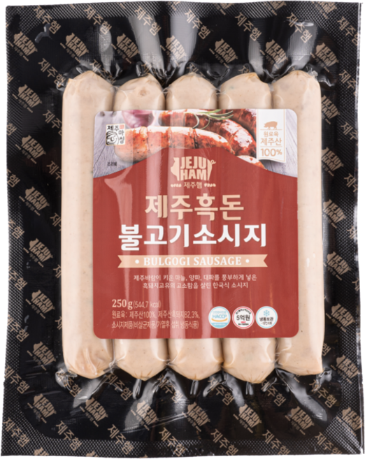 제주육시대 제주흑돈 불고기 소시지 250g 수제소시지 HACCP 인증, 3개