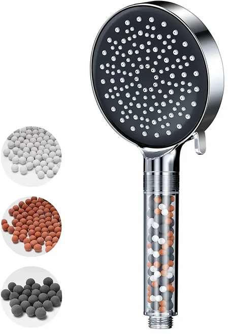 물절약 6 가지 기능 하이 프레스 샤워 헤드 핸드헬드 강력한 플로우 비드 필터 압력 부스트, 01 shower head