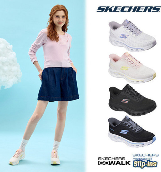 스케쳐스 26SS 최신상 여성용 메쉬 고워크 글라이드 슬립인스 워킹화