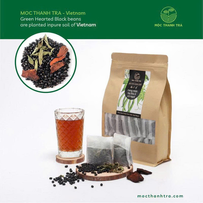 Moc Thanh Tra 흑두 단초차 Tra dau den co ngot ha thu o giup giai nhiet thanh loc co the, 1개, 20개입, 50g