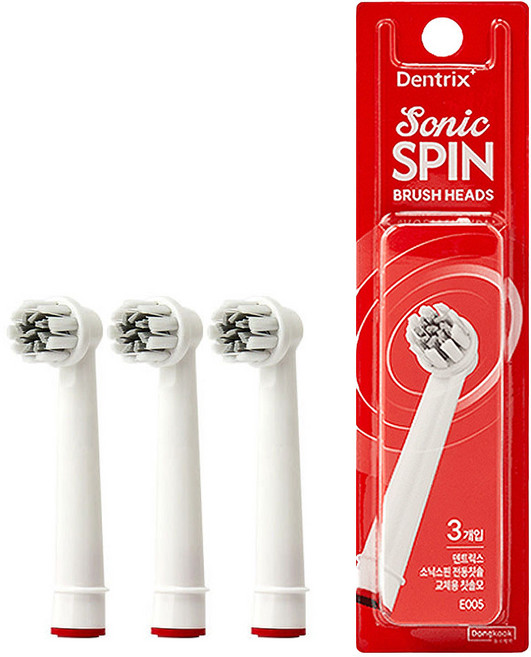 동국제약 덴트릭스 소닉스핀 음파 전동칫솔 교체용 칫솔모 3P