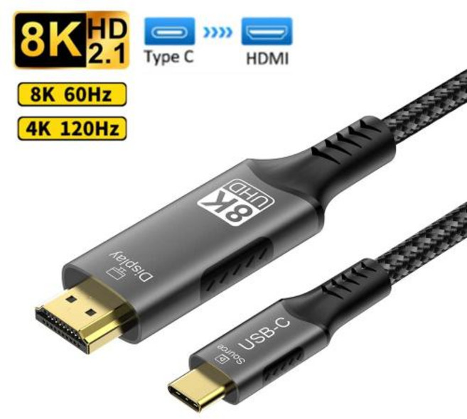 USB C to HDMI Cable 8K60Hz 4K120Hz hdmi2.1 type-c to hdmi cable Thunderbolt 34 Adapter For Huawei Ma, 1031-8K, 1개