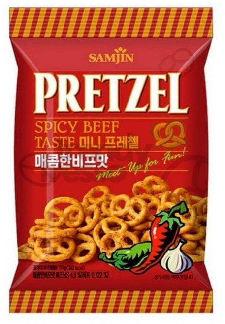 앤서룸 삼진 미니프레첼 매콤비프 70gx24입 오피스