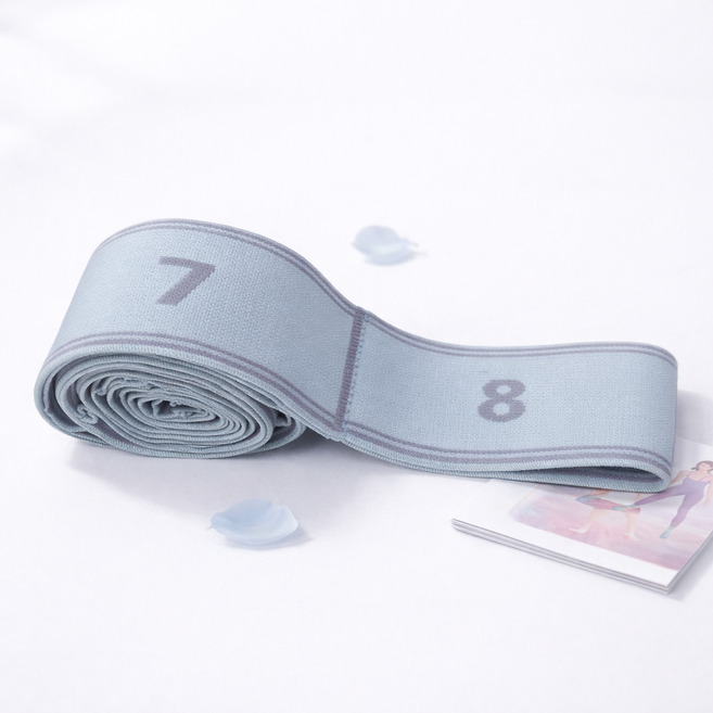 원우 요가 밴드 스트랩 필라테스 태권도 트레이닝 스트레칭 밴드 남녀노소 사용, 1개, 더스티 블루