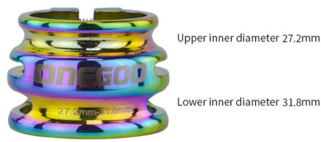 ONEGOO 31.8 더블 레이어 조절식 자전거 시트포스트 클램프 알루미늄 합금 MTB 도로 탄소 섬유 튜브 클립 3, Oil Slick 27.2-31.8, 1개