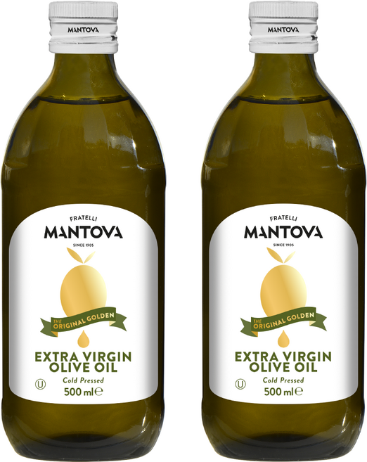 만토바 골든 엑스트라버진 올리브오일 500ml 냉압착 폴리페놀 저산도 샐러드 파스타용 풍미 좋은 오일 2개