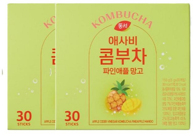동서 애사비 콤부차 파인애플 망고 30개입 150g 2개, 9세트