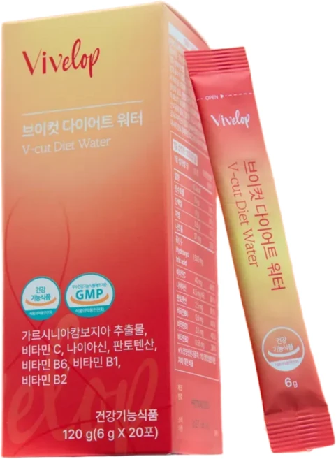 플로렌 브이컷 다이어트 워터 가르시니아 HCA 1500mg 애사비 비타민 체중조절, 6g, 20개 - 쿠팡
