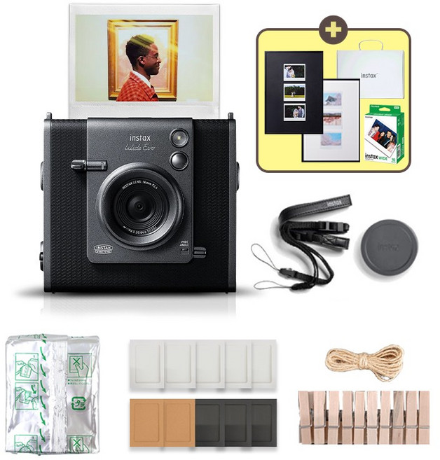 [한국후지필름] 인스탁스 와이드에보 하이브리드 카메라+필름 10장 포함 선물세트, 1개, 와이드에보+필름10장