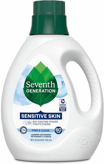 세븐스 제너레이션 천연 액상 세탁 세제 무향 90온스, 1개, 2.55kg