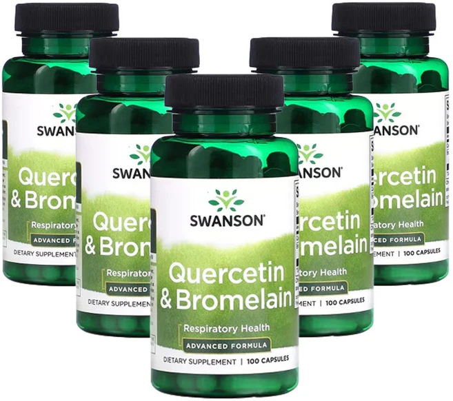 스완슨 퀘르세틴&브로멜라인 100캡슐, 5개, 100정 - 쿠팡