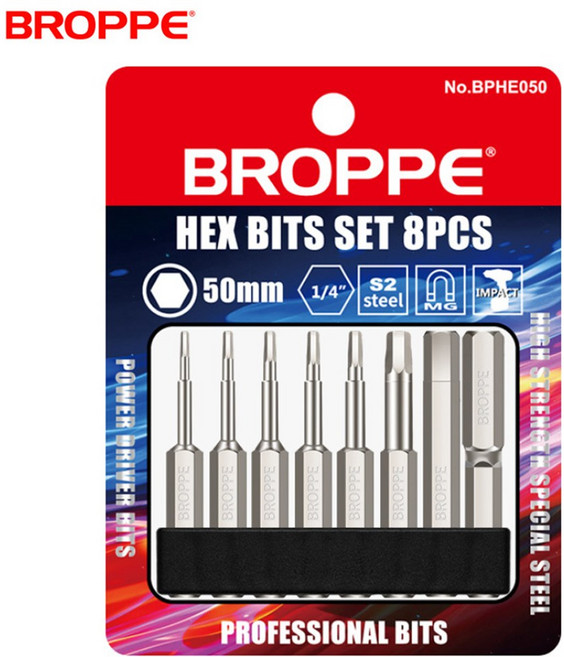 육각렌치 세트 50mm 75mm 100mm 150mm 8pcs 묶음 전동드릴 임팩 수공구 멀티 다용도, 1개