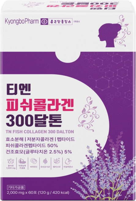 종근당 콜라겐 초저분자 어린 피쉬 피부 모발 헤어 관절 콜라겐 티엔 피쉬콜라겐 300달톤 엘라스틴 히알루론산, 1개, 120g