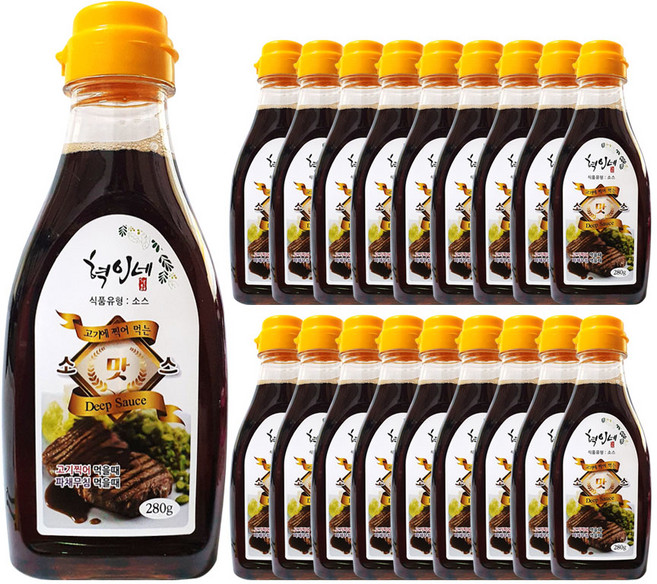혁이네 삼겹살 갈비 맛 소스 280g 겉절이 간장 양념 장, 18개