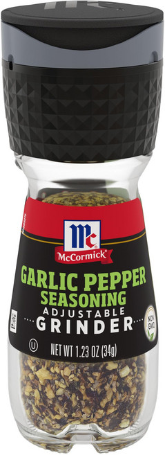 34.87그램 (6개 팩) 맥코믹 갈릭 페퍼 시즈닝 그라인더 34 McCormick Garlic Pepper Seasoning Grinder 1.23 oz (Pack of 6, 1.23 Ounce (Pack of 6)