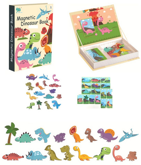 자석책 자석북 자석교구 스토리텔링 집교구 자석퍼즐 마그네틱 학습교구 공룡 마을 다이노 8926-38, 1개, 단품